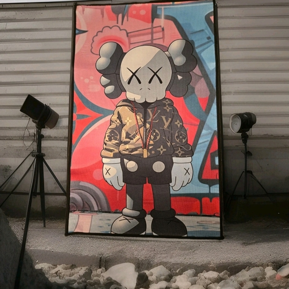 Kaws Street Art Style Custom Area Rug